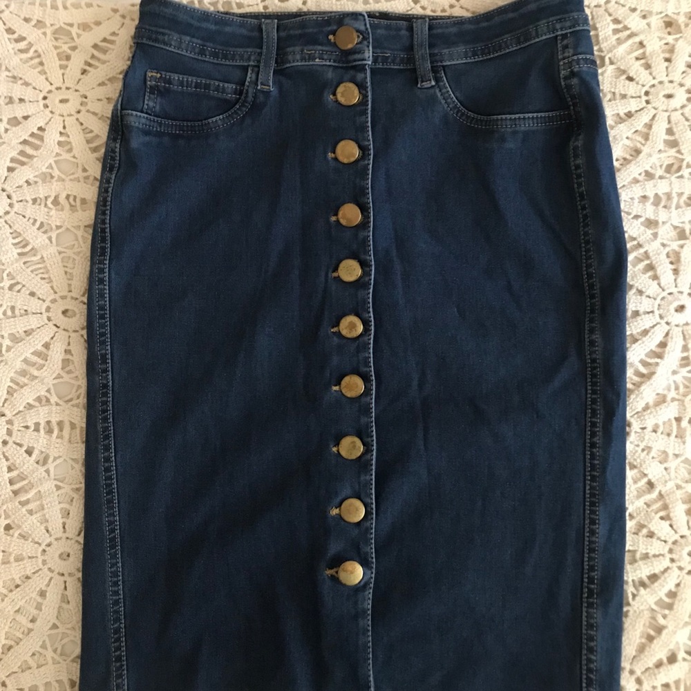 Forever 21 Dark Denim Pencil Skirt